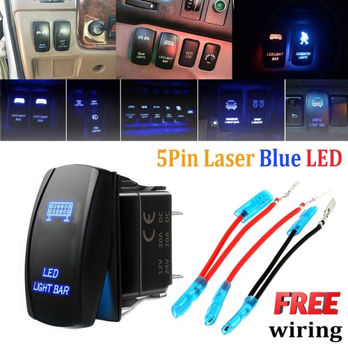 Interruptor basculante botón pulsador LED azul 12V 20A 4x4 para ARB estilo Carling - Imagen 22 de 82