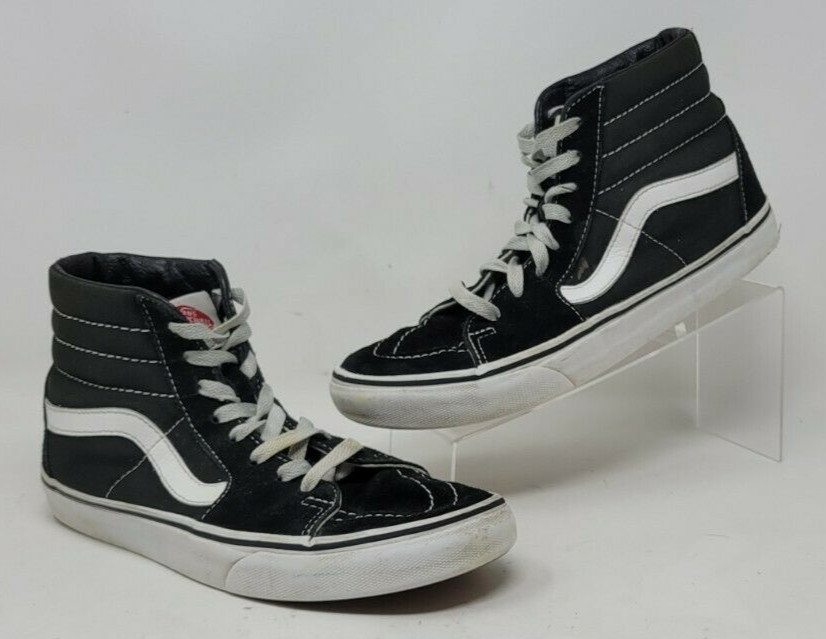Vans Womens Old Skool Off The Wall 721454 Black Sneakers Shoe Lace Up 8 High Top