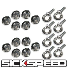 40 PC ENGINE BAY FENDER WASHER BOLT DRESS UP KIT FOR 10MM CAR/TRUCK/SUV CHROME D