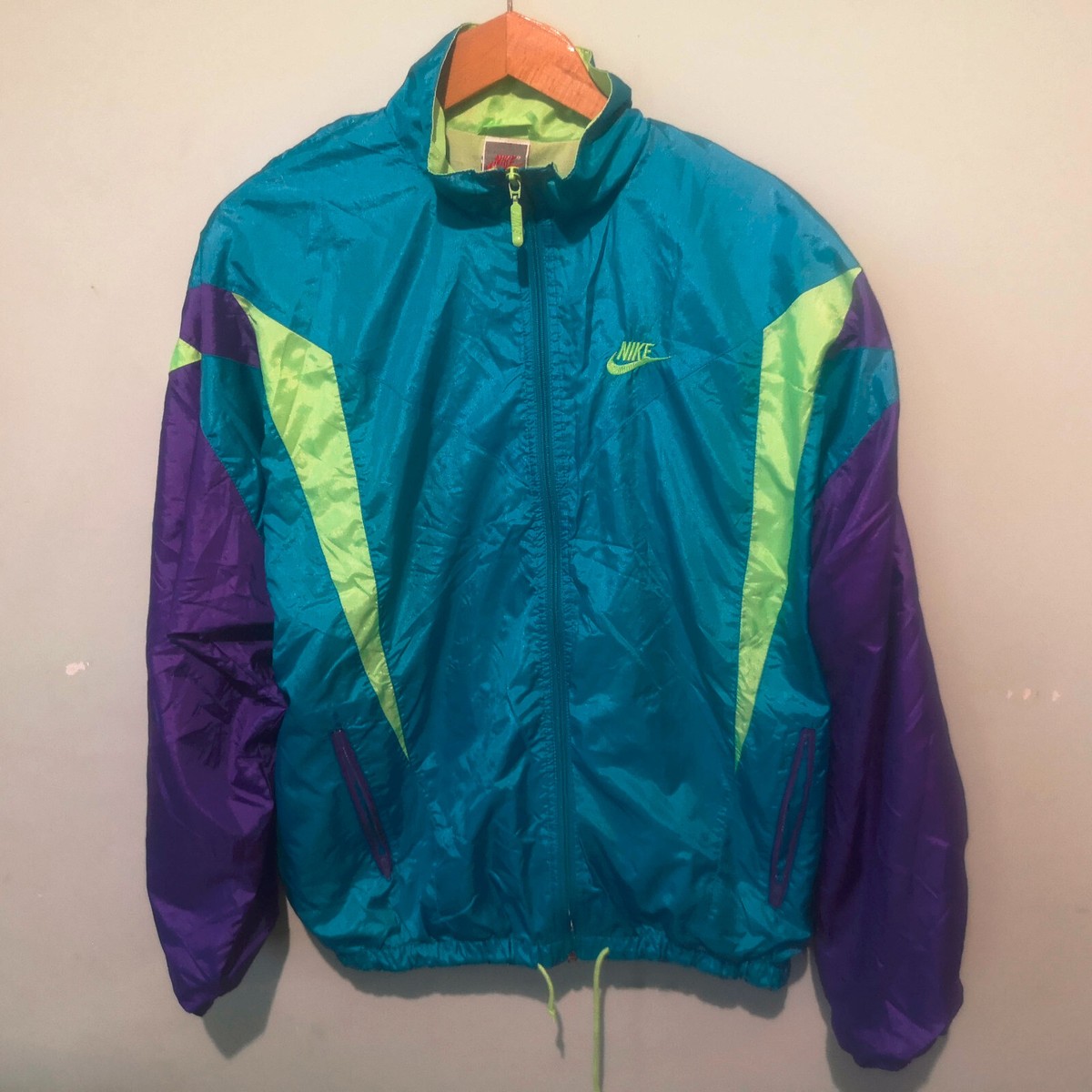 ジャケット・アウター 90s oldnike paint nylon coat jacket used Vintage 90s Nike Swoosh Logo Nylon Track Jacket Mens Size M