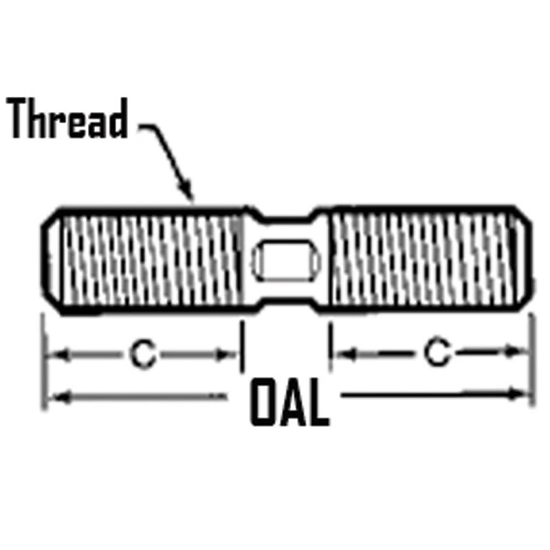 Parafuso prisioneiro de driver TE-CO 40303 - 1/4"-20 x 2-1/2" OAL, EUA - 12 peças - Imagem 2 de 2