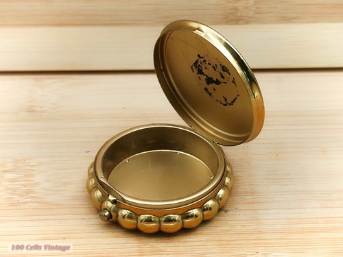 Kigu Distressed Blue and Gold-4cm-Vintage Trinket/Pill Box 1gr - Picture 5 of 6