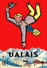 Decor POSTER.Home room bedroom.Interior design.Valais Ski resort.Wallis.7068