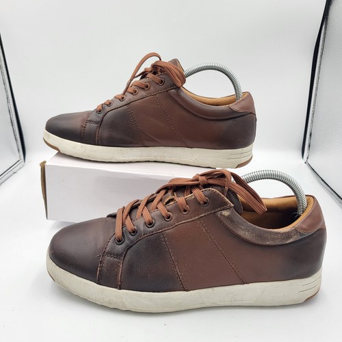 DKNY Men's Leather Brown Casual Trainers UK Size 7.5 - Picture 2 of 7