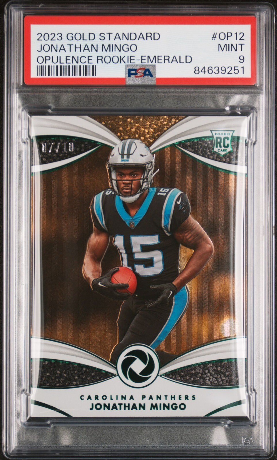 Jonathan Mingo Panini Gold Standard Opulence Rookie #OP12 Emerald