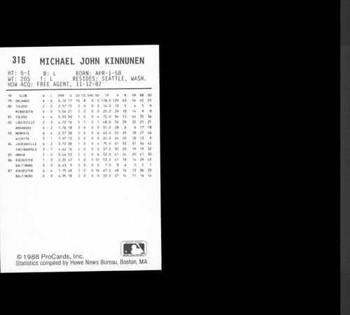 1988 ProCards Columbus Clippers - You Pick 1 - Minor League AAA New York Yankees - Picture 27 of 53