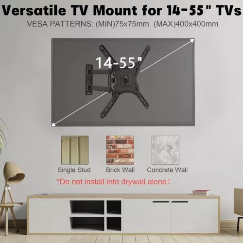 Swivel Wall Mount Full Motion TV Bracket with Articulating Arm for Smart TVs