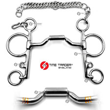 Pelham Western Grad Trense Pferd Gebiss Kupfer Intarsien Panzerkette UK LAGER