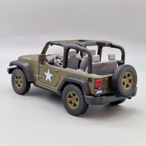 Voiture miniature militaire moulé sous pression Jeep Wrangler Rubicon 1/34 - Neuve en boîte par Welly - Photo 2/7