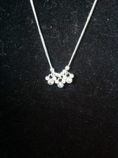 disney mickey mouse rhinestone pendents 17 in silver tone....