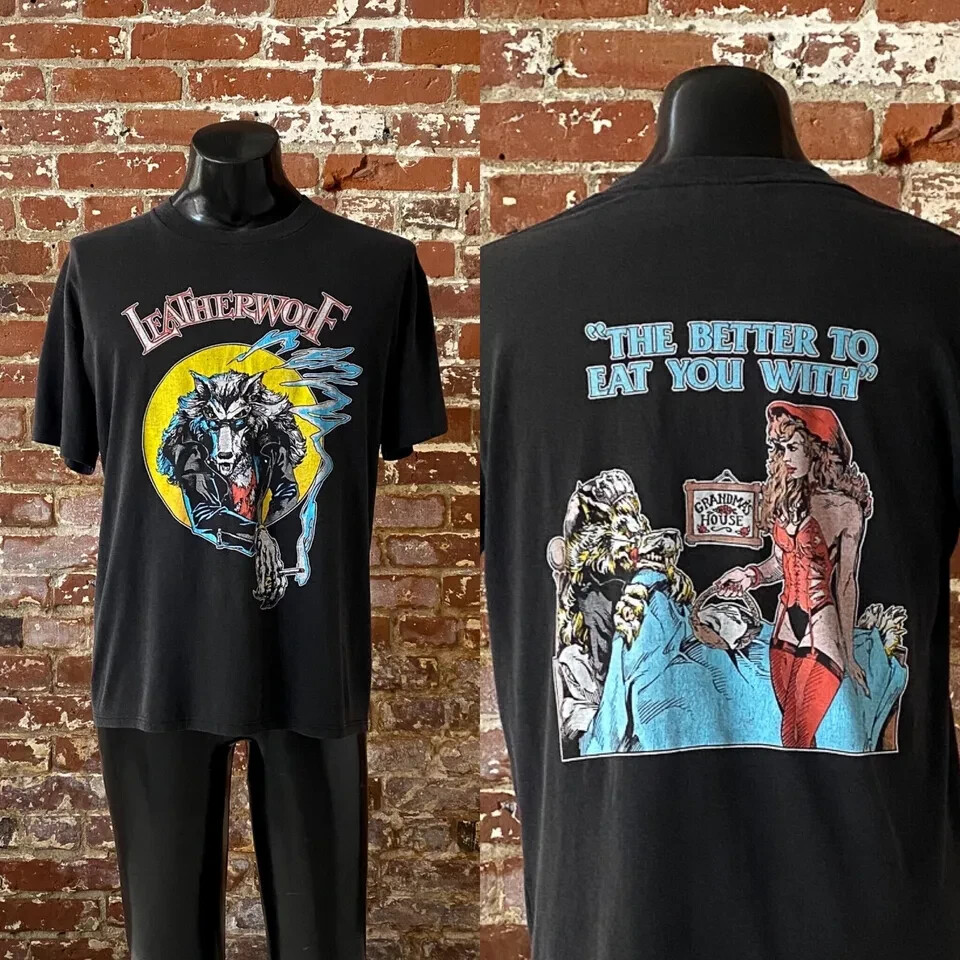 80s Leatherwolf The Better To Eat You With T-Shirt. Vintage 1980s 
