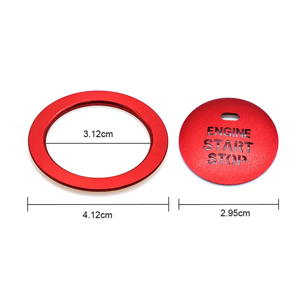 Car Start Stop Push Button Engine Ignition Ring Cover Trim Accessory For Subaru - Image 2 of 4