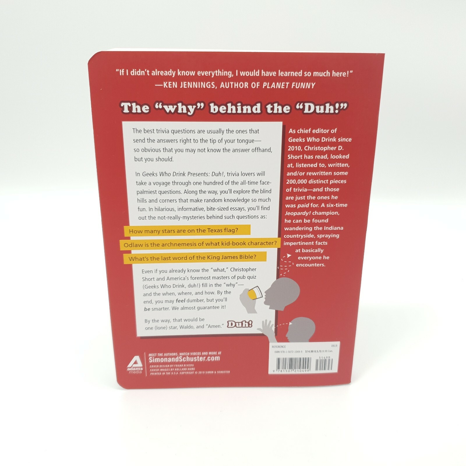 Geeks Who Drink Presents Duh 100 Bar Trivia Questions You Should Know And The Unexpected Stories Behind The Answers By Christopher D Short 2019 Trade Paperback For Sale Online Ebay