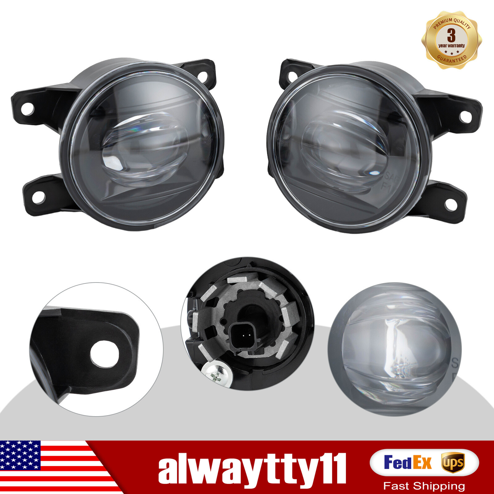 One Pair LED Fog Light Lamp Kit Car Parts 12V Fits For Honda Civic 2022 2023 New