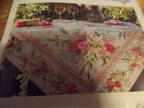 new APRIL CORNELL merry TABLECLOTH pink florals 60x84" NWT - Picture 2 of 21