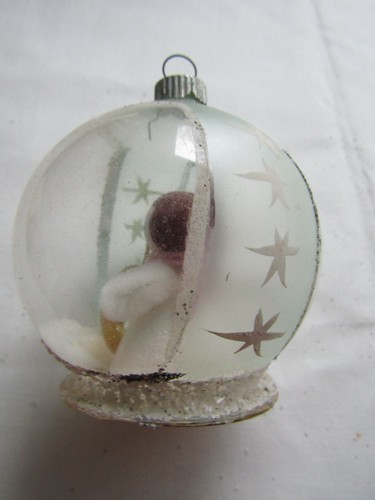 Glimmer Engel Diorama Ornament Glaskugel Glitzer Vintage Weihnachten C - Bild 4 von 10