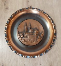 Wandteller aus Kupfer aus BASEL SCHWEIZ BASLER MÜNSTER 18cm Durchmesser