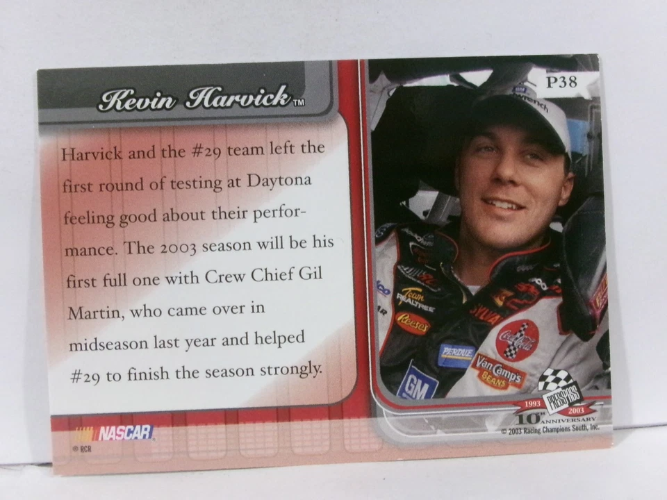 2003 Press Pass Premium Red Reflectors Kevin Harvick #P38 - Image 2 of 2