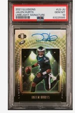 2021 Illusions Jalen Hurts Limelight Signature Jersey Number sp 01/35 Psa 10Gem 
