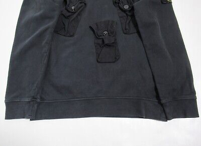 Stone Island Multi Detail Pocket Mock Neck Sweatshirt Black Stone Island Multi Detail Pocket Mock Neck Sweatshirt Black
