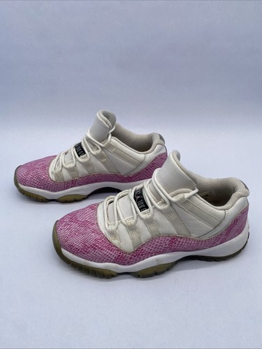 2013 Nike Air Jordan 11 Retro Low Pink Snakeskin White Sz 4Y 580521-108 - Picture 6 of 13