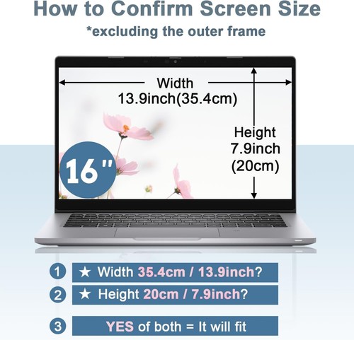 IPROKKO 16”/16:9 Aspect Ratio Laptop Computer Privacy Screen Glare Filter - Afbeelding 6 van 7