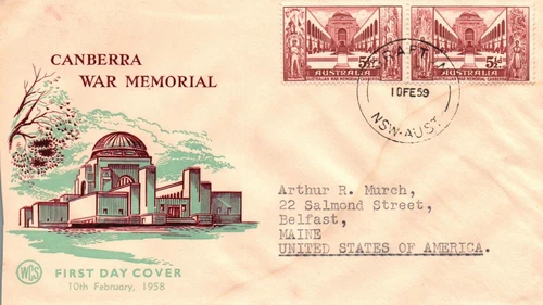 Australia 1958 FDC - Canberra War Memorial - F27853