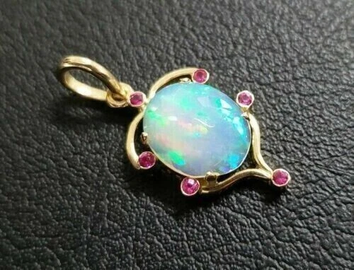 Oval Cut Simulated Fire Opal Women's Stunning Pendant In 14k Yellow Gold Plated - Image 4 of 4