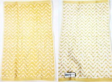 COMMON THREAD YELLOW,WHITE CHEVRON JACQUARD COTTON BATH, HAND,FINGER TIP TOWEL