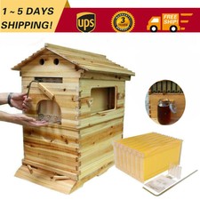 Cedar Wood Auto Bee hive Brood Box 7X Auto Honey Comb Beehive Frames Beekeeping