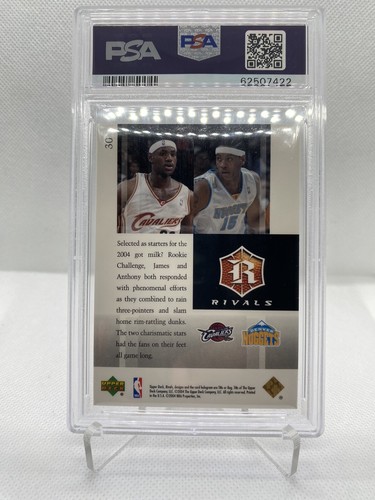 GOLD🔥SIGNATURES 2004 Upper Deck Rivals #30 Lebron James Carmelo Anthony PSA 8🐺 - Picture 2 of 3