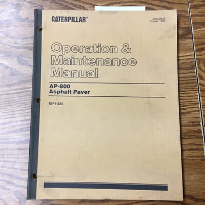 CAT Caterpillar AP-800 ASPHALT PAVER OPERATION & MAINTENANCE MANUAL GUIDE sn 1BF