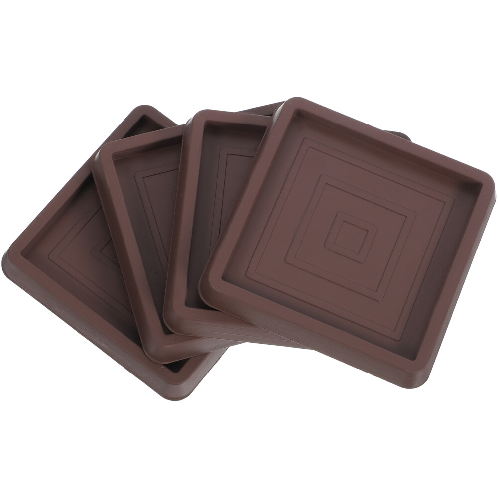 4Pcs Multifunction Furniture Coasters Square Furniture Leg Pads Rubber