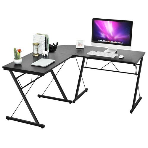 Costway 59" L-Shaped Corner Desk Home Office Computer Table Study Workstation - Picture 10 of 12