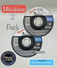 2 PACK Milwaukee 49-94-4505 Type 27, Cut-Off Wheel, 4-1/2" x .045 x 7/8 "
