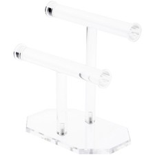 Plymor Acrylic 2-Tier T-Bar Necklace & Bracelet Stand, 8.75" H x 8" W x 5" D