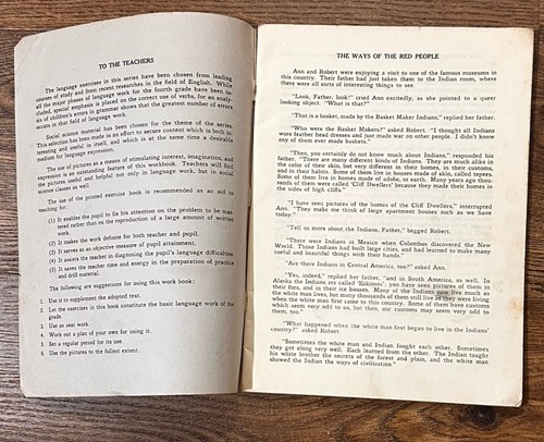 Quaderno di lavoro vintage anni '30 Lingua LE VIE DEL POPOLO ROSSO nativi americani - Foto 2 di 6