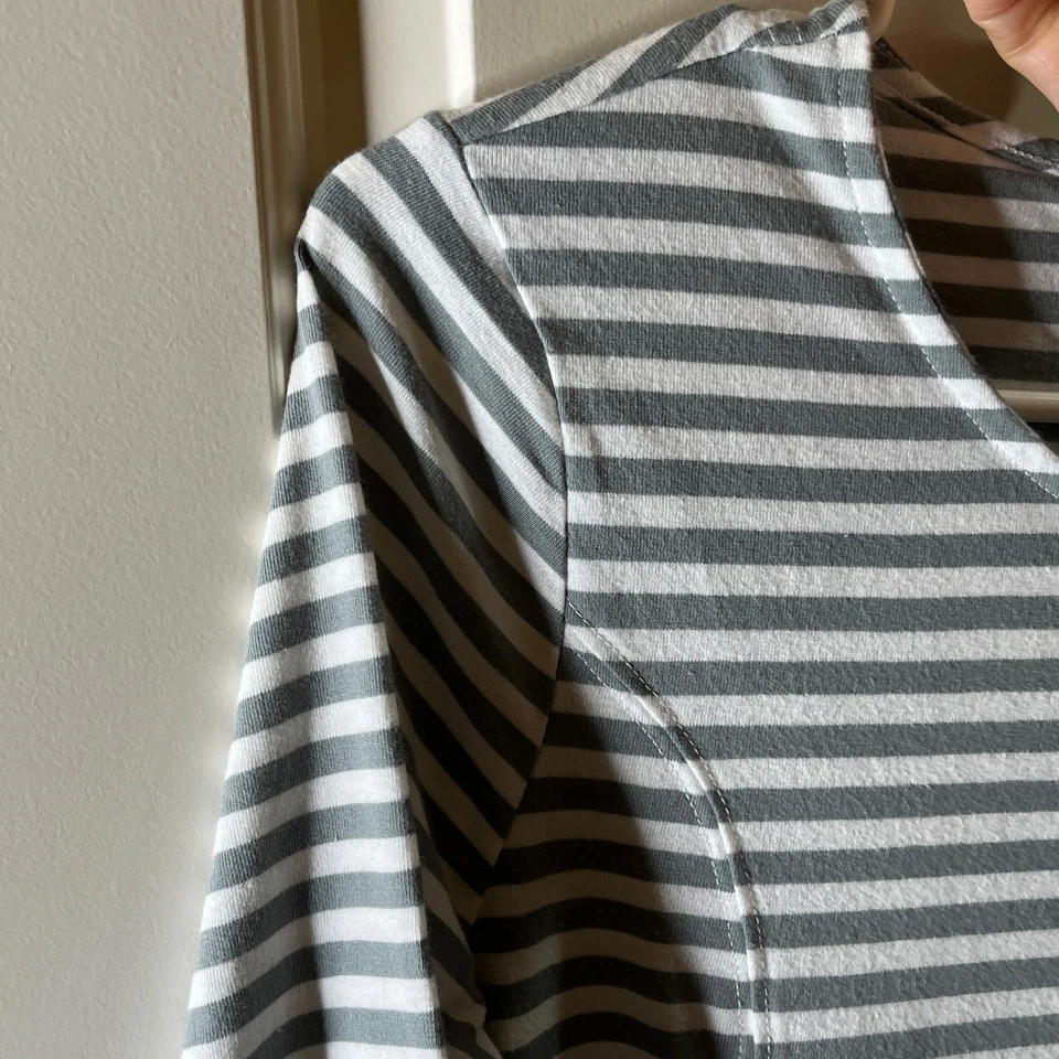 Vestido de rayas blancas gris desteñido Glory XL para niñas Foto 4 de 4