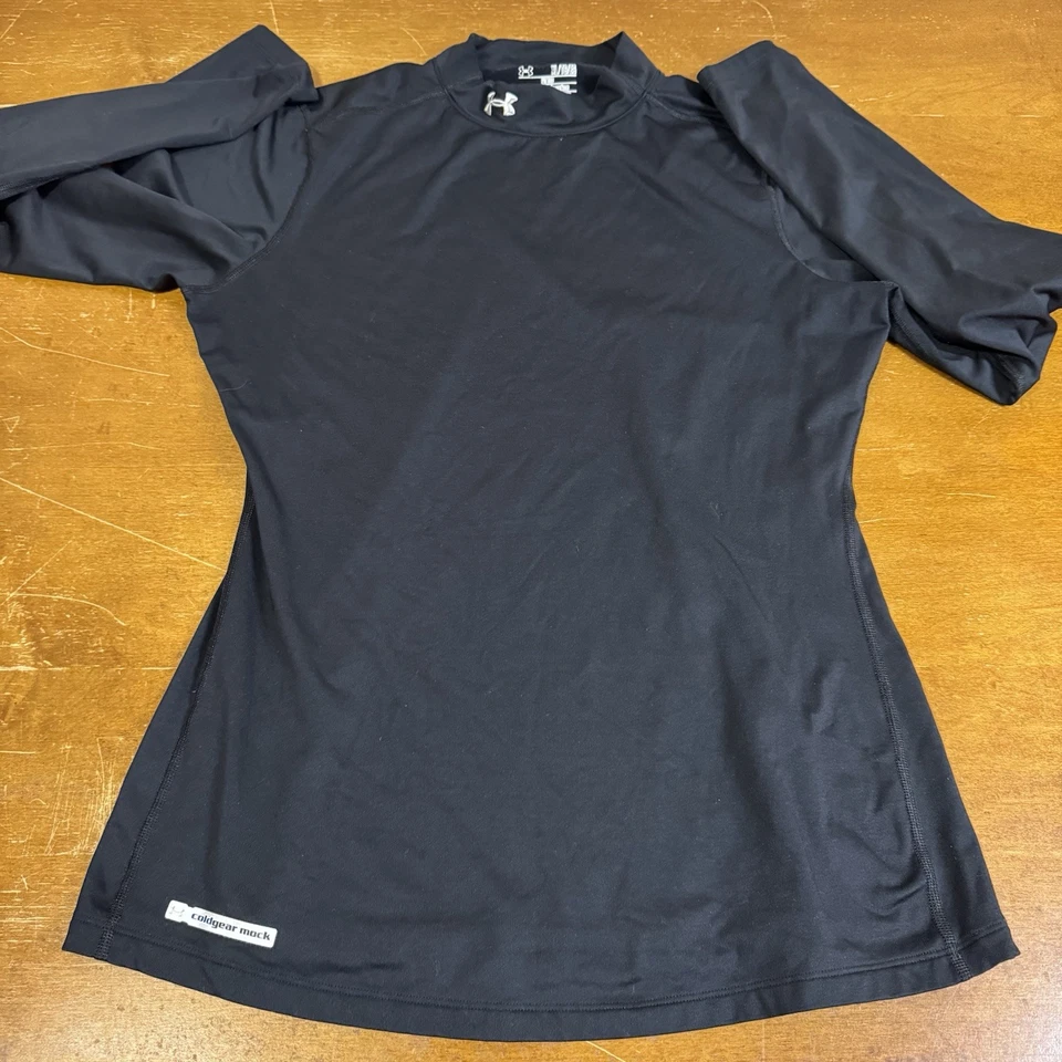 Camisa Under Armour para mujer XL negra Cold Gear ajustada cuello falso manga larga Foto 4 de 4