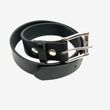 New American Bench Craft Thick Leather Roll Bar Belt Men’s 34 Black USA Made