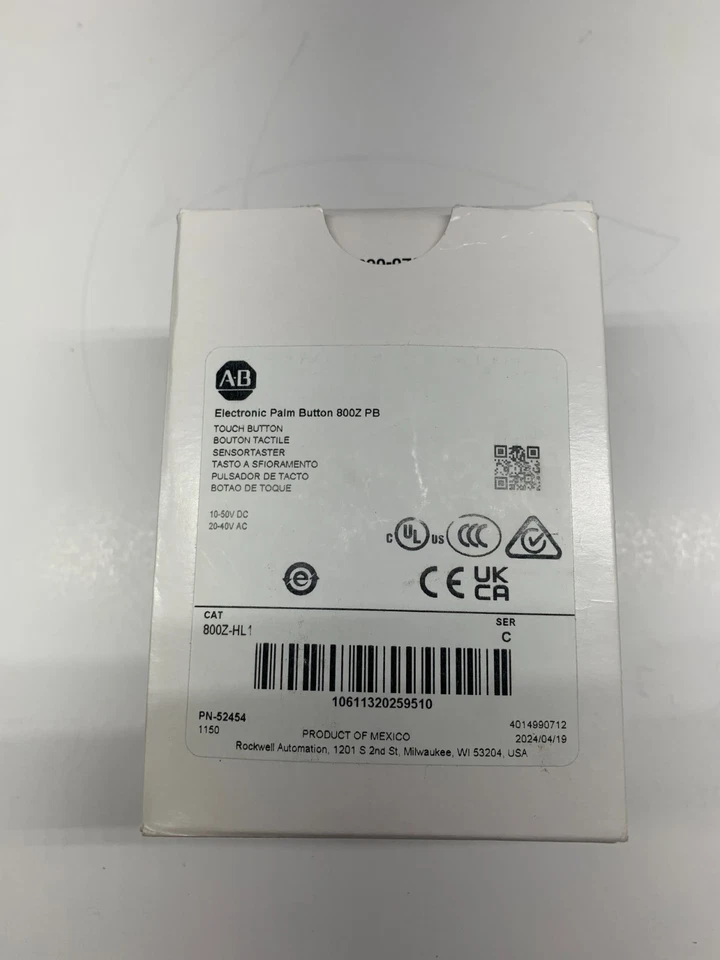 800Z-HL1, Electronic Palm Button, Industrial Touch Button, 20 30V AC/10 40V DC Foto 2 de 4