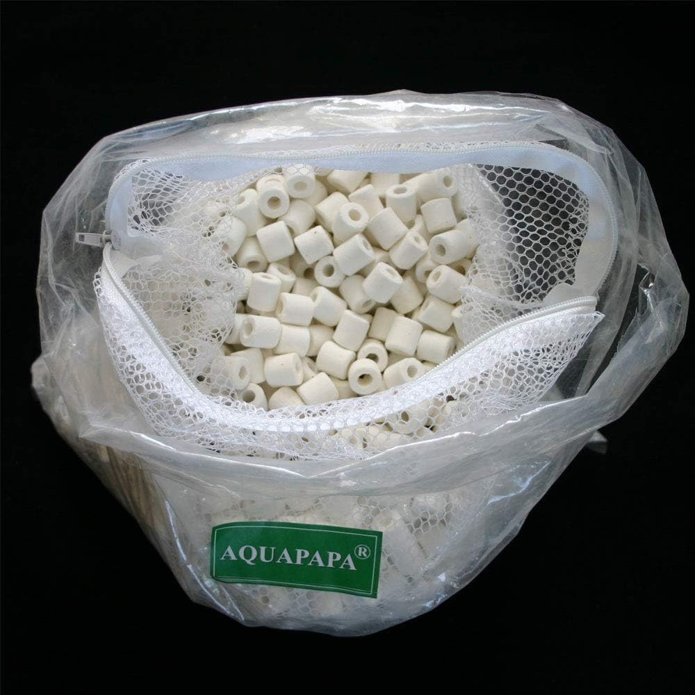 Aquarium Filter Media, Bulk Bio Ceramic Rings for Fish Tank, 5-lb, white 