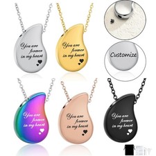 Cremation Jewelry Teardrop Urn Ashes Necklace for Women Men Ashes Keepsake Gifts