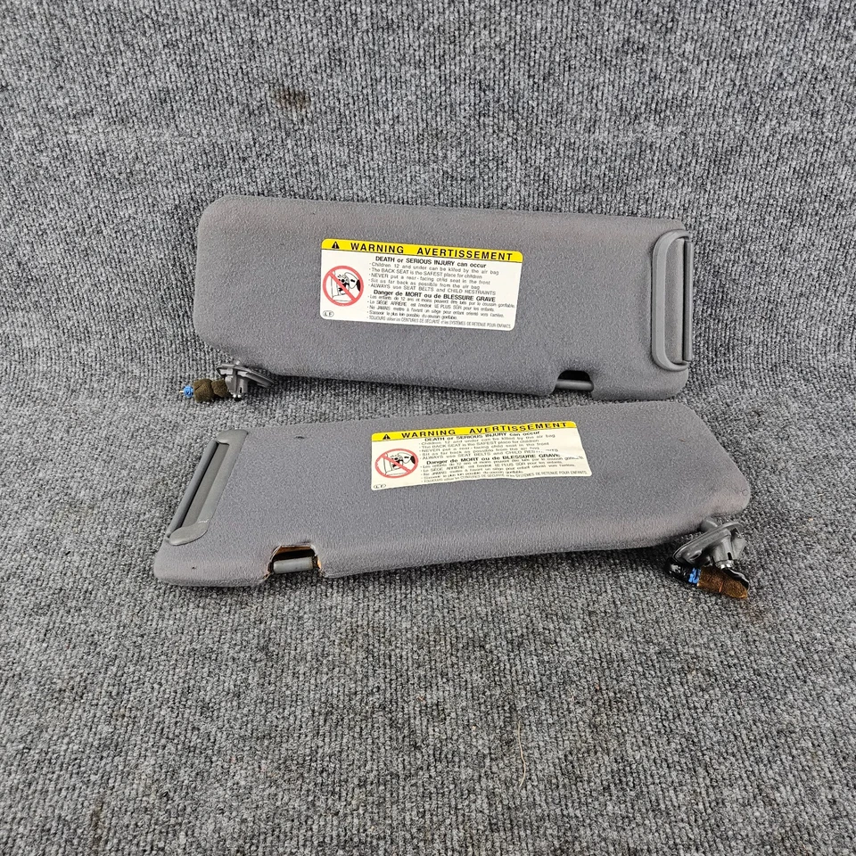 1997-2001 Toyota Camry Driver & Passenger Side Sun Visor Set Pair Gray Lighted - Imagem 3 de 4