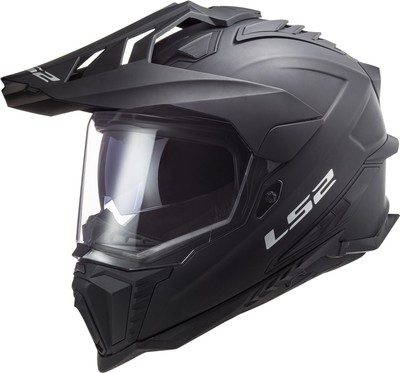 LS2 MX701 Explorer solid gloss matt black - Adventure helmet motorcycle