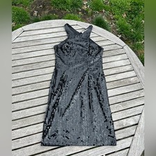 Vintage 90's Niteline Evening Dress Black Sequins Size 8 Cocktail Dress Club