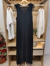 MINT VELVET DRESS MAXI MEDIUM BLACK SLEEVELESS TIE STRAPS CASUAL WOMENS