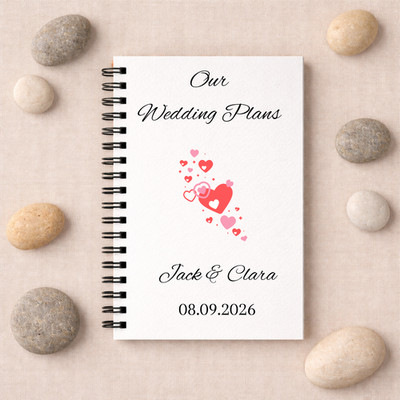 Our Wedding Plans, Handmade Spiral Book. Personalised. A5