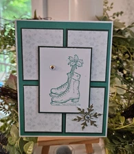STAMPIN UP CARD KIT -SKATES LET IT SNOW  KIT MAKES 4 #XS-353