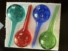 Little Green Leaf Plant Watering Globes - 4 Pack Glass Bulbs NEW Open Box